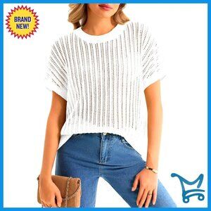 Crochet Batwing Pullover Lightweight Summer Sweater Oversized Boho Chic